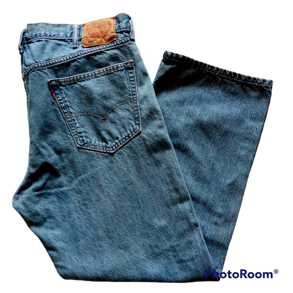 Levi's 559 Jeans   40 x 30   Relaxed  Straight  Cotton   Medium to light wash